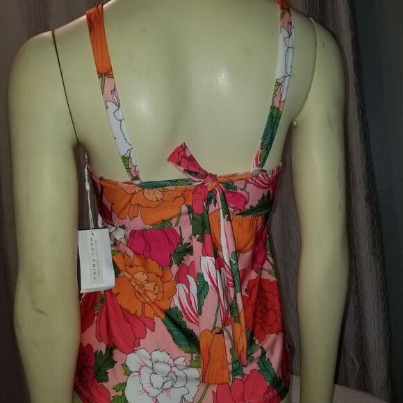 Trina Turk NWT Sunny Bloom Convertible Tankini Size 6 Lightly Padded top only - Picture 10 of 13